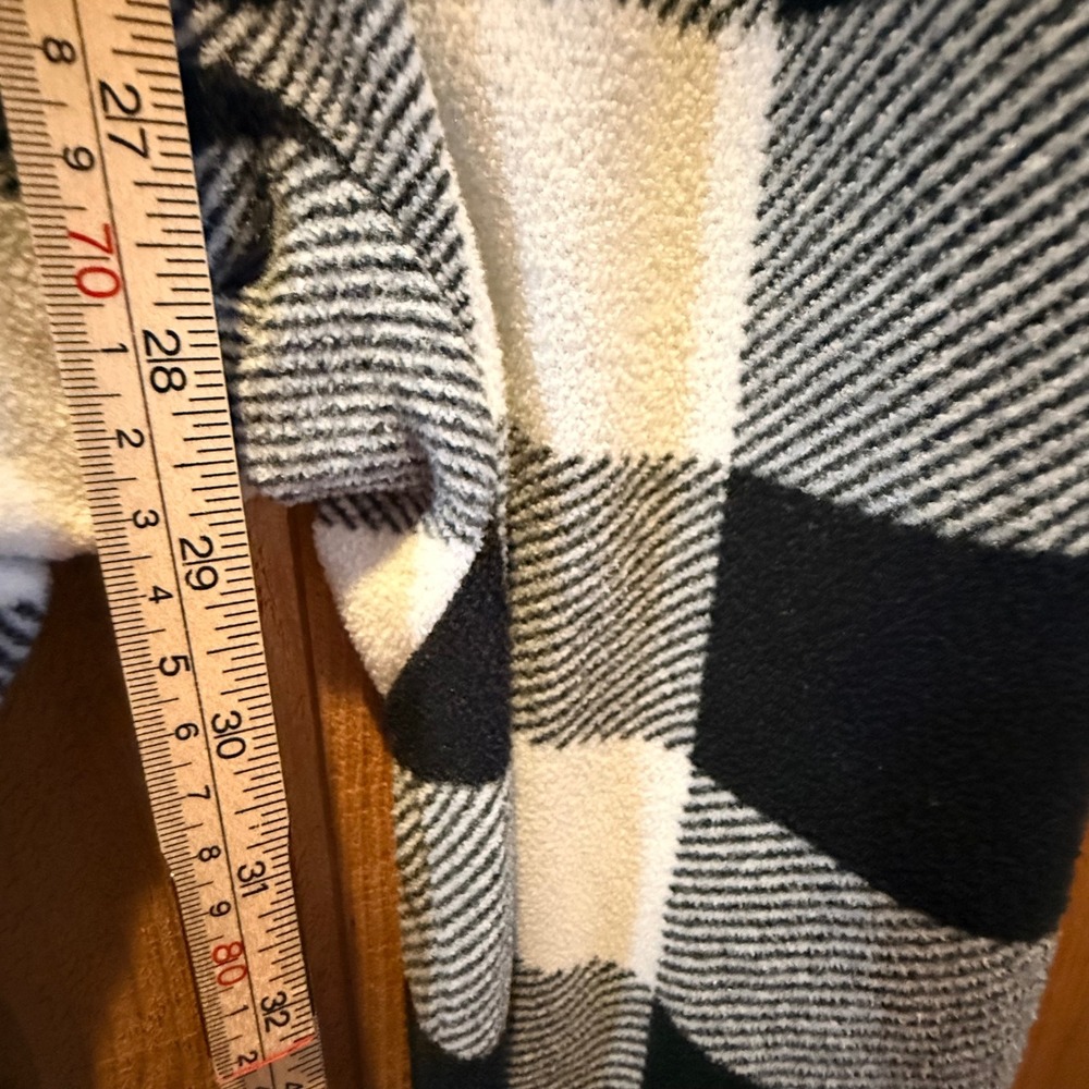 PJ Place Kids XL 14 Buffalo Check Fleece Hooded One Piece Pajamas Black White - Picture 4 of 7